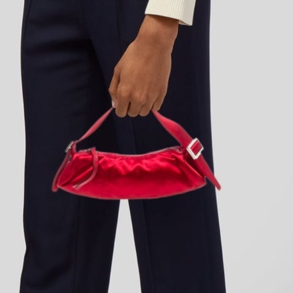 Tod’s Bamboo Red Satin Mini Evening Barrel Bag - Picture 3 of 16